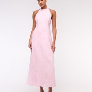 Abercrombie and fitch Premium Linen High-Neck Maxi Dress